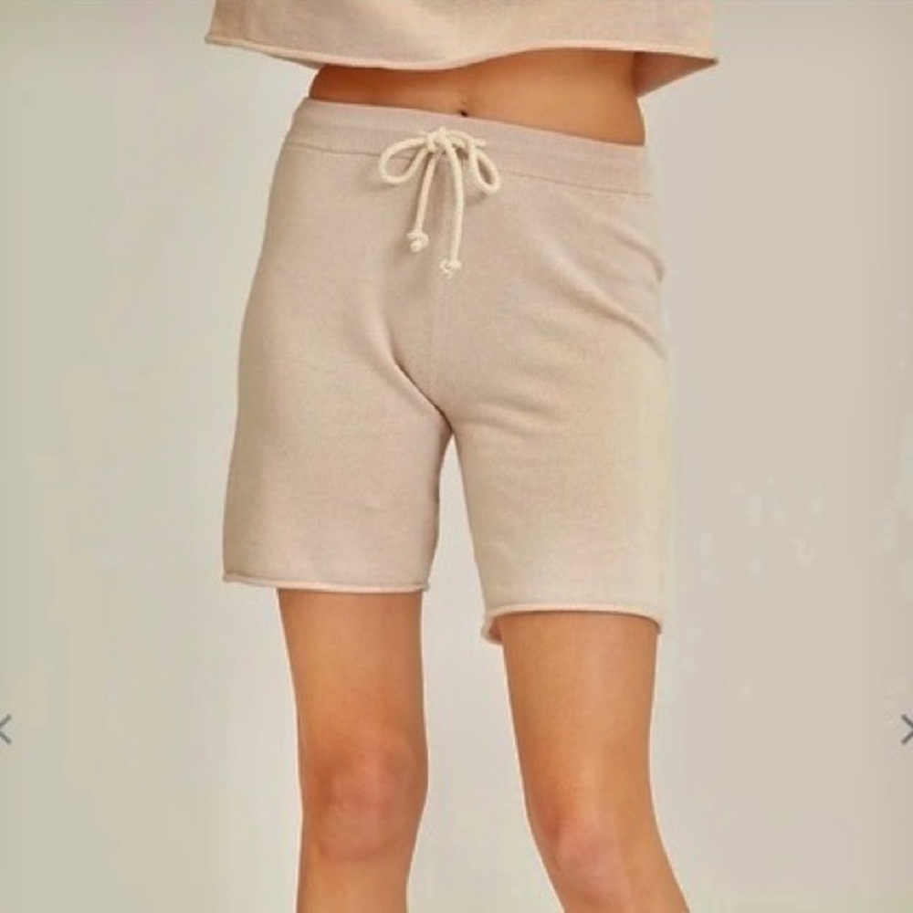 NakedCashmere Tan Organic Cotton Cashmere Bermuda Hailey Shorts